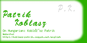 patrik koblasz business card